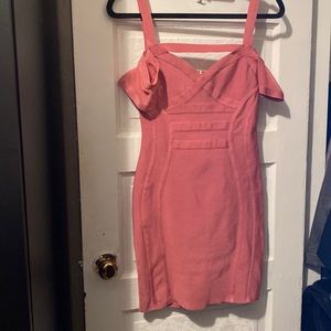 Pink/Mauve strap & off the shoulder bandage dress never worn size Medium